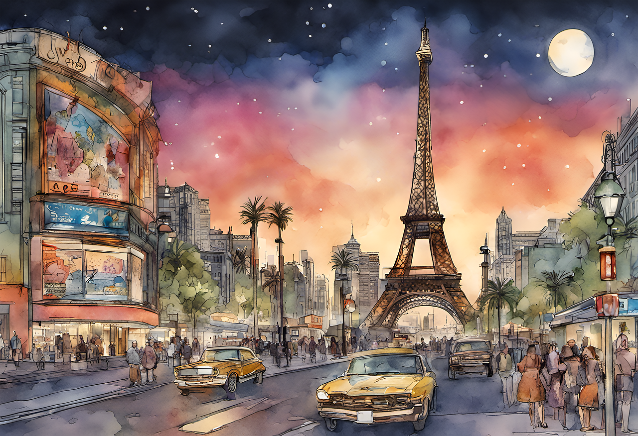 ai generated, las vegas, watercolor-8207789.jpg